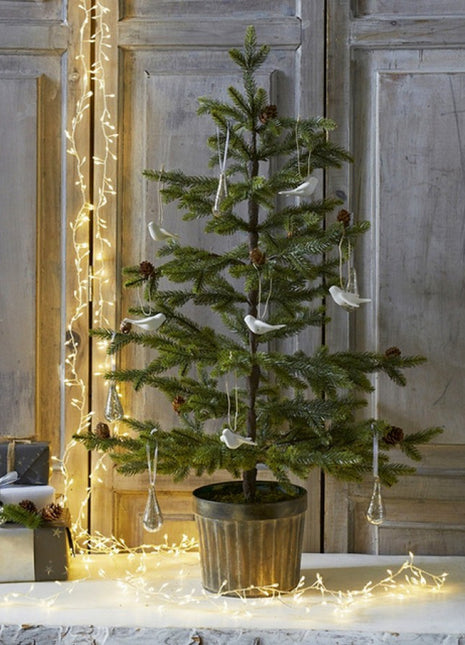 Kupferdraht Tannengirlande 10M mit 300 Mini-LED, Warm Licht, für Außen