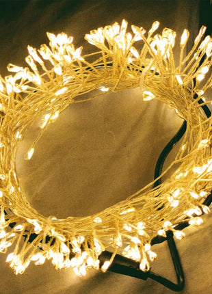 Tannengirlande 6M mit 200 Mini-LEDs, Kupferdraht, Warm Licht, für Außen