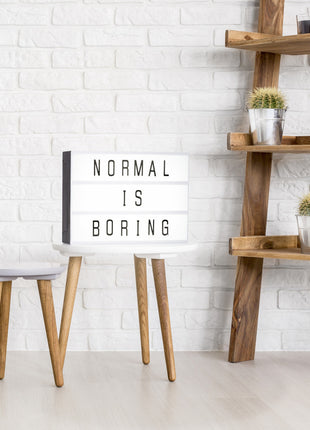 Leuchtkasten Kino A3 Vintage Mit 85 Buchstaben, Zahlen und Symbole, Batteriebetrieben, USB-Anschlusskabel