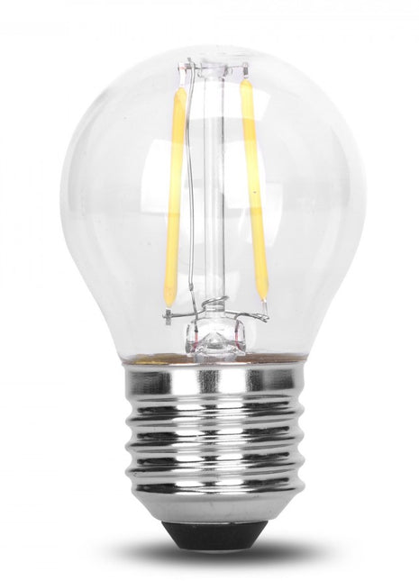 Leuchtmittel mit 2 LEDs Filament G45, E27, 2W, Kunststoff, Warm Licht, für Außen