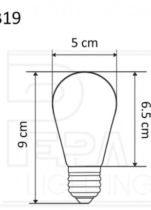 Leuchtmittel mit 4 LEDs-Filament S14, E27, 4W, Kunststoff, Dimmbar, Warm Licht, für Außen