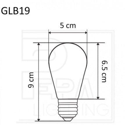 Leuchtmittel mit 4 LEDs-Filament S14, E27, 4W, Kunststoff, Dimmbar, Warm Licht, für Außen