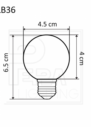 Leuchtmittel mit LED Filament G45, E27, 1W, Kunststoff, Dimmbar, Warm Licht, für Außen