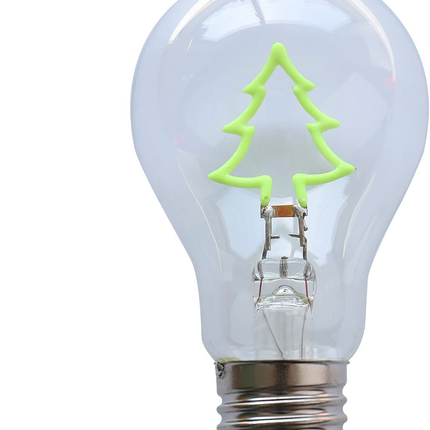 Leuchtmittel mit Tannenbaum LED Filament A60, E27, 2W, Glas, Grün Licht, für Außen