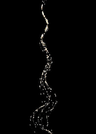 Silberdraht Lichterbündel 2M mit 200 Mini-LEDs, Warm Licht mit Transformator, für Außen