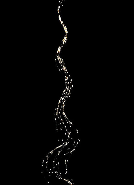 Silberdraht Lichterbündel 2M mit 200 Mini-LEDs, Warm Licht mit Transformator, für Außen