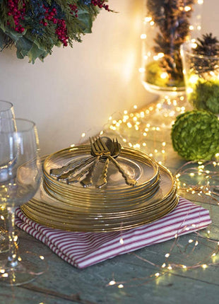 Silberdraht Lichterbündel 2M mit 200 Mini-LEDs, Warm Licht mit Transformator, für Außen