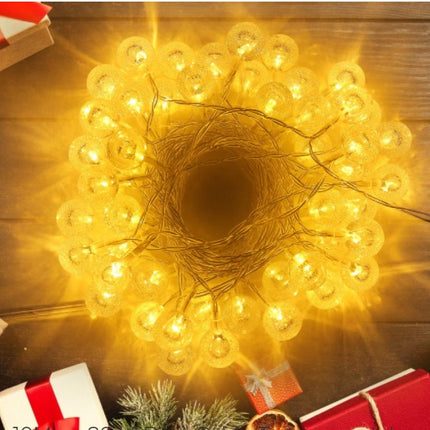 Lichterkette 10M mit 80 LED-Kugeln, 8 Modi und Fernbedienung, Warm Licht, Batteriebetrieb für Außen