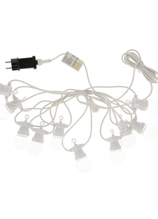 Lichterkette 10M mit 20 Klar LED-Lampen, Weißes Kabel, Natürliche Licht, Verbindbar 30M, für Außen