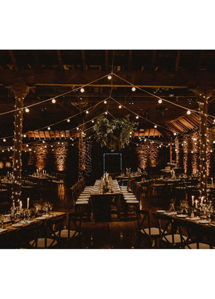 Lichterkette 10M mit 20 Matt LED-Lampen, Weißes Kabel, Natürliche Licht, Verbindbar 30M, für Außen