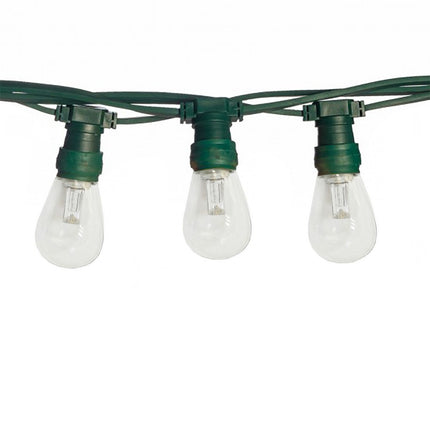 Lichterkette 10M mit 10 LED-Birnen E27, 2W, Kunststoff, Dimmbar, Grünes Flachkabel, Verbindbar 500M, für Außen