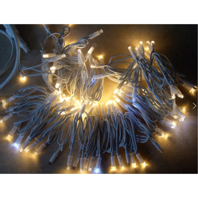 Lichterkette 10M mit 120 LEDs mit Blaue Glühwürmchen, Weißes Kabel, Warm Licht, Verbindbar 200M, für Außen