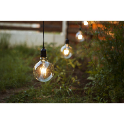 Große LED Lampe G125, E27, 4W, Glas, Dimmbar, 75lm/W, Warm Licht, für Außen