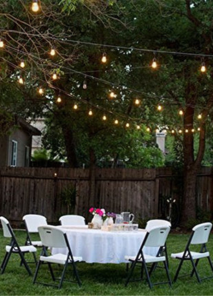 Lichterkette 15M mit 15 Pendel LED-Birnen, E27, 1W, Schwarzes Kabel, Verbindbar 650M, für Außen