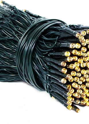 Grünes Lichterkette 20M mit 200 LEDs, Oranges Licht, Batterienbetrieb für Außen