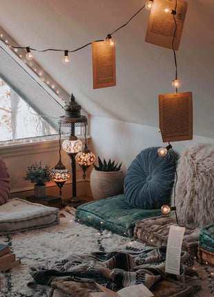 Lichterkette 15M mit 50 + 10 Geschenke Glühlampen Filament E12, 7W, Schwarzes Kabel, Verbindbar 30M, für Außen