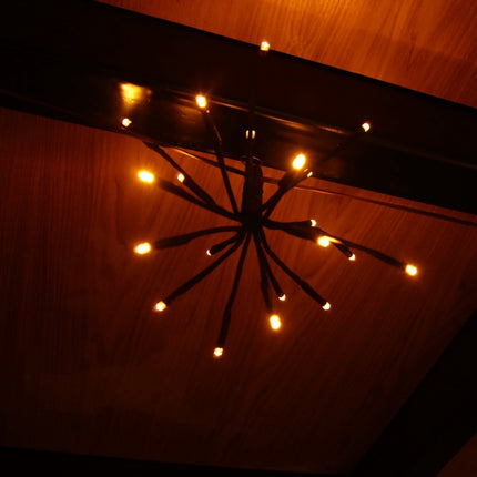 Lichtervorhang 2M mit 100 Mini-LEDs Feuerwerk, Schwarzes Kabel, Warm Licht, für Außen