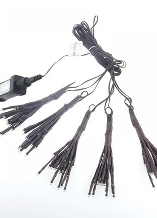 Lichtervorhang 2M mit 100 Mini-LEDs Feuerwerk, Schwarzes Kabel, Warm Licht, für Außen