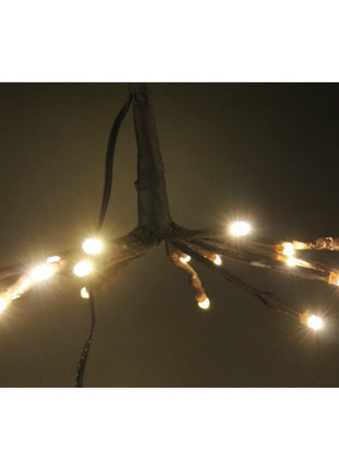 Lichtervorhang 2M mit 100 Mini-LEDs Feuerwerk, Schwarzes Kabel, Warm Licht, für Außen