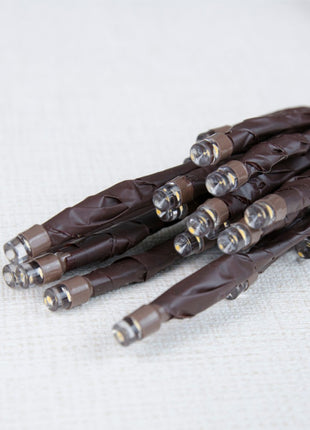 Lichtervorhang 2M mit 100 Mini-LEDs Feuerwerk, Schwarzes Kabel, Warm Licht, für Außen