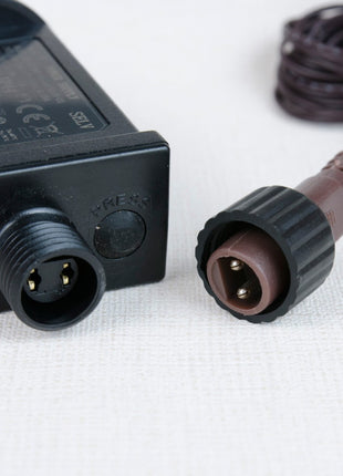 Lichtervorhang 2M mit 100 Mini-LEDs Feuerwerk, Schwarzes Kabel, Warm Licht, für Außen