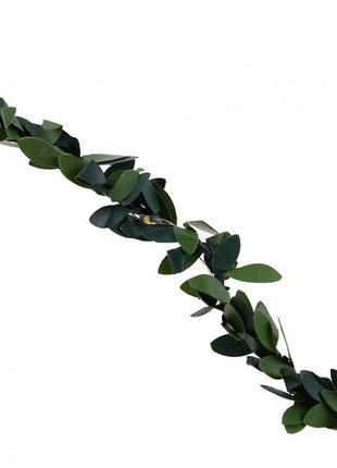 2M Buchsgirlande mit filigranen Blättern mit 20 Mini-LEDs, Warm Licht, Batteriebetrieben