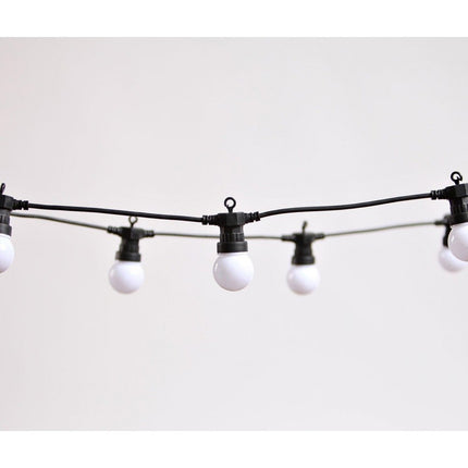Lichterkette 30M mit 60 Matt LED-Lampen, Schwarzes Kabel, Natürliches Warm Licht, mit Zeitschalter, für Außen