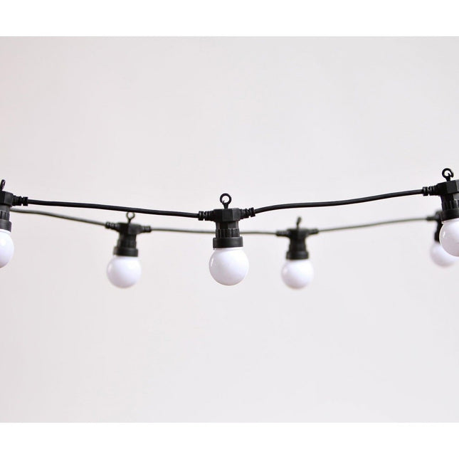 Lichterkette 30M mit 60 Matt LED-Lampen, Schwarzes Kabel, Natürliches Warm Licht, mit Zeitschalter, für Außen