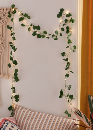 Lichterkette 3M Künstliche Efeugirlande mit 30 Mini-LEDs, Warm Licht mit Batterien im Lieferumfang