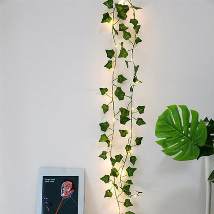 Lichterkette 3M Künstliche Efeugirlande mit 30 Mini-LEDs, Warm Licht mit Batterien im Lieferumfang