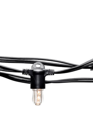 Lichterkette 5M mit 20 LED-Birnen E14, Schwarzes Kabel, Warm Licht, Verbindbar 50M, für Außen