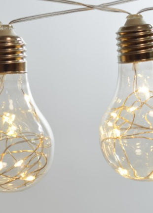 Lichterkette 5M mit 20 Globen mit Mini-LEDs, Durchsichtig Kabel, Warm Licht, Strombetrieb, für Außen