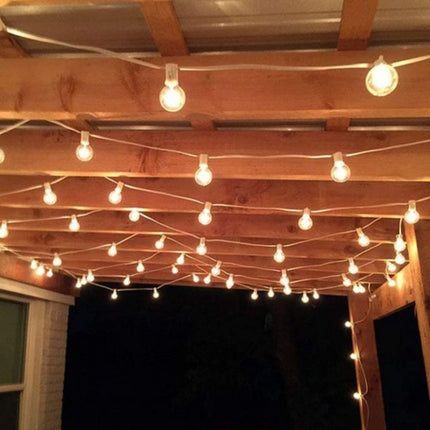 Zickzack Lichterkette 7,5M mit 25 LED-Lampen E12, 1W, Glas, Dimmbar, Weißes Kabel, Verbindbar 210M, für Außen