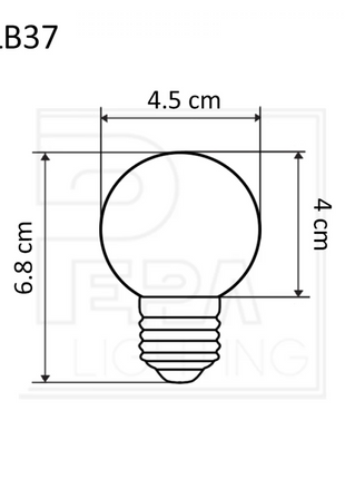 Birne mit 4 LEDs Filament G45, E27, 6W, Kunststoff, Dimmbar, Warm Licht, für Außen
