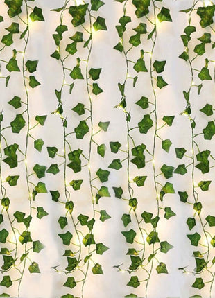 Lichterkette 3M Künstliche Efeugirlande mit 30 Mini-LEDs, Warm Licht mit Batterien im Lieferumfang