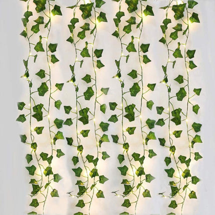 Lichterkette 3M Künstliche Efeugirlande mit 30 Mini-LEDs, Warm Licht mit Batterien im Lieferumfang