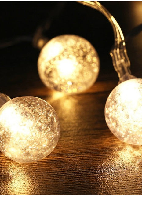 Lichterkette 20M mit 150 Super Bright LED-Kugeln, Durchsichtig Kabel, Warm Licht, für Außen