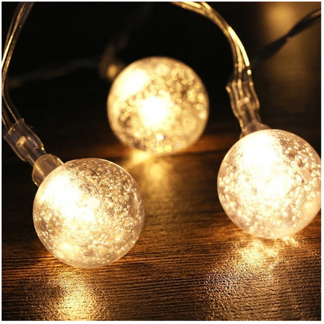 Lichterkette 20M mit 150 Super Bright LED-Kugeln, Durchsichtig Kabel, Warm Licht, für Außen