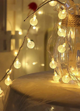 Lichterkette 20M mit 150 Super Bright LED-Kugeln, Durchsichtig Kabel, Warm Licht, für Außen