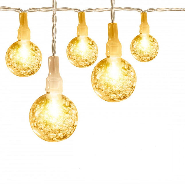 Lichterkette 20M mit 150 Super Bright LED-Kugeln, Durchsichtig Kabel, Warm Licht, für Außen