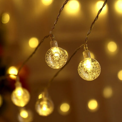 Lichterkette 10M mit 80 LED-Kugeln, 8 Modi und Fernbedienung, Warm Licht, Batteriebetrieb für Außen