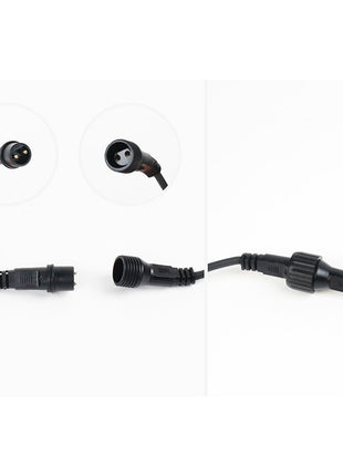 Lichterkette 5M mit 10 Matt LED-Lampen, Schwarzes Kabel, Sehr Warmes Licht, Verbindbar 30M, für Außen