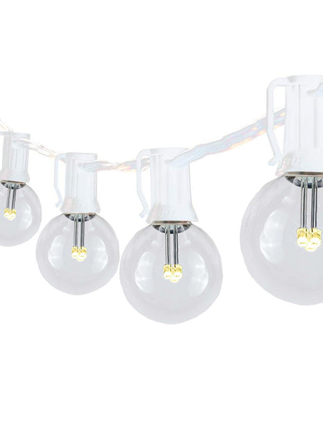 Zickzack Lichterkette 7,5M mit 25 LED-Lampen E12, 1W, Kunststoff, Dimmbar, Weißes Kabel, Verbindbar 210M, für Außen