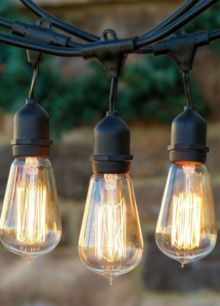 Vintage Glühlampe ST64 Filament, E27, 25W, Retro Ombre Glas, Dimmbar, Warm Licht, für Außen