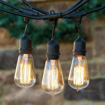 Vintage Glühlampe ST64 Filament, E27, 25W, Retro Ombre Glas, Dimmbar, Warm Licht, für Außen