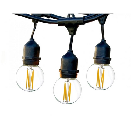 Birne mit 4 LEDs Filament G45, E27, 6W, Kunststoff, Dimmbar, Warm Licht, für Außen