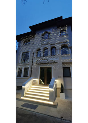 Lichternetz 10 × 8m mit 2000 LEDs, Durchsichtig Kabel, Warm Licht, für Außen