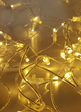 Lichternetz 3M × 2M mit 192 Premium-LEDs, Durchsichtig Kabel, Warm Licht, Verbindbar 15M, für Außen