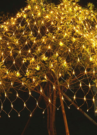 Lichternetz 3M x 2M mit 192 LEDs, Durchsichtig Kabel, Warm Licht, Verbindbar 9M, für Außen