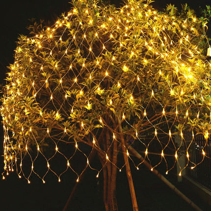 Lichternetz 3M x 2M mit 192 LEDs, Durchsichtig Kabel, Warm Licht, Verbindbar 9M, für Außen